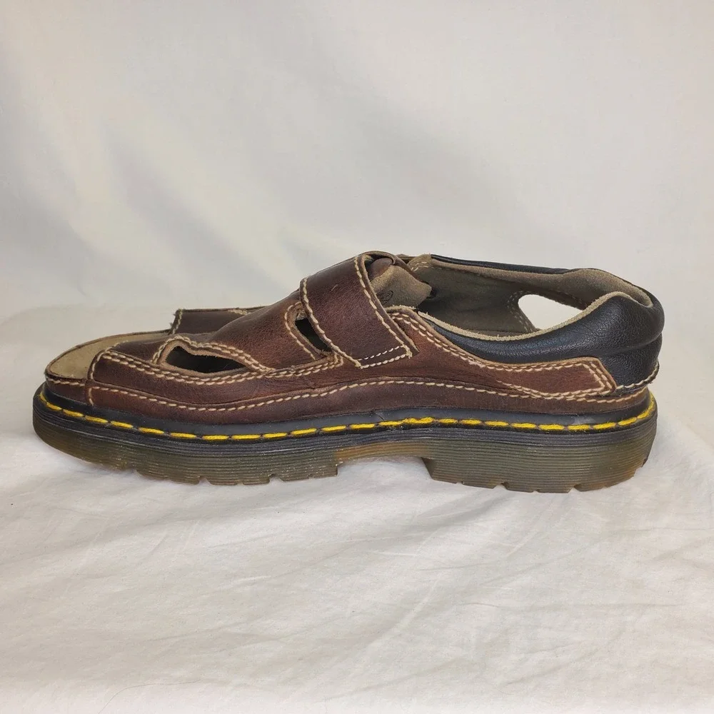 Vintage 90's Dr. Martens AirWair 8A60 Chunky Fisherman Sandals Mens 12 Brown
